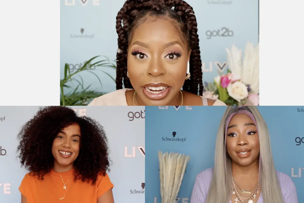 Beauty and hair influencers Mimi Abena, Simone Powderly and Chanel Brookelyn