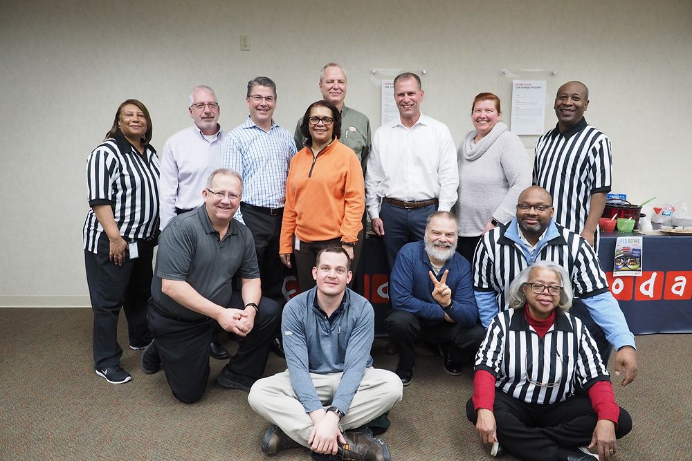 Members of the AAAMD, at their 2019 Soup-er Bowl fundraiser called “Chefs and Refs” with all proceeds donated to the United Negro College Fund.