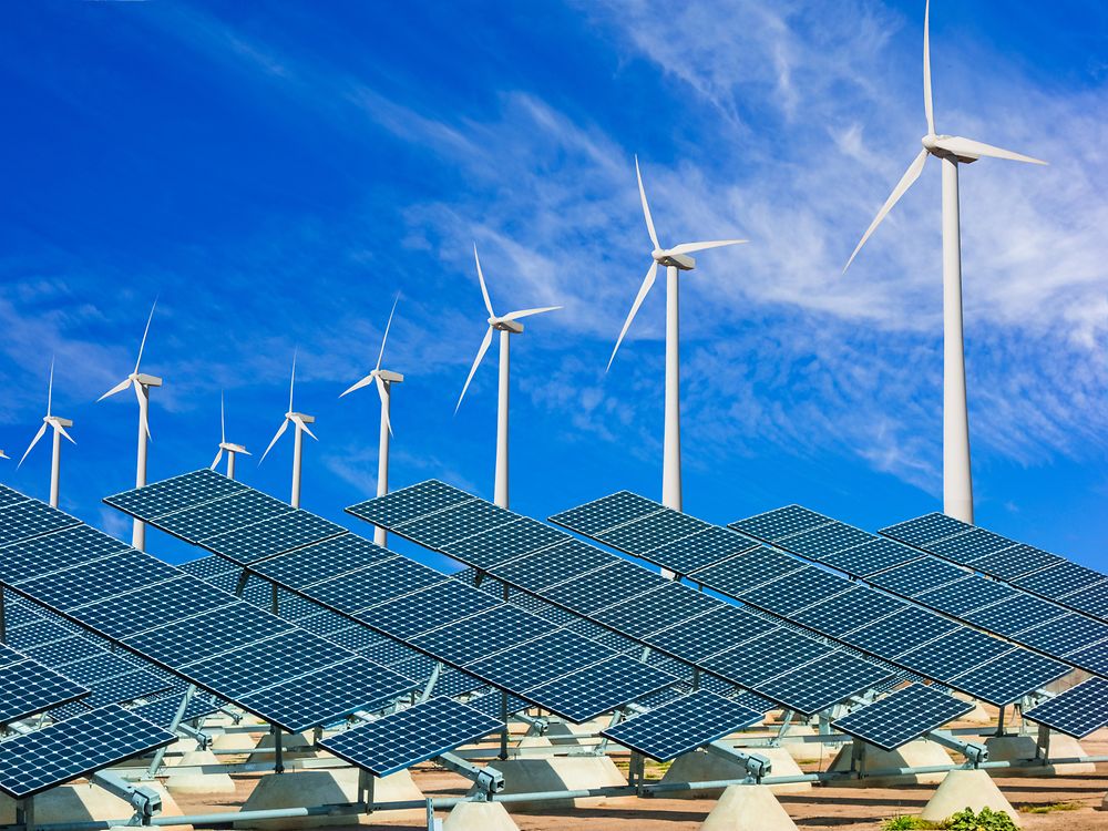 windmills and solar panels