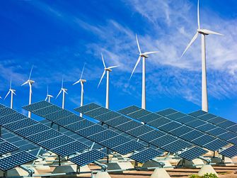 windmills and solar panels
