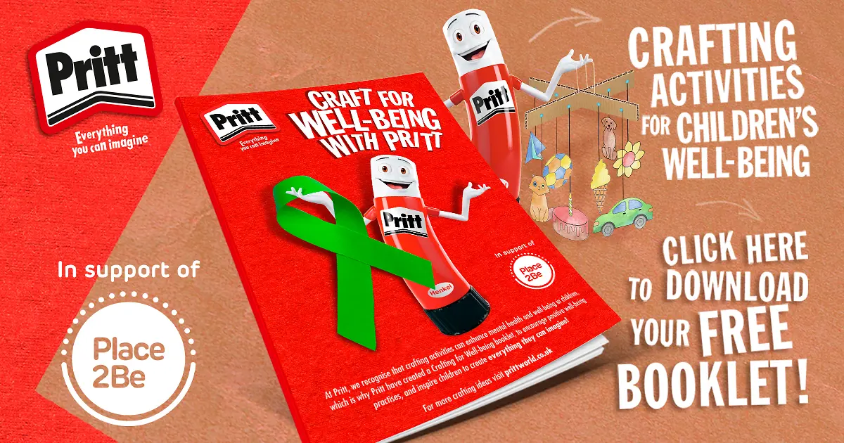 Pritt is partnering with children’s mental health charity, Place2be, to support positive mental health and creativity of young people.