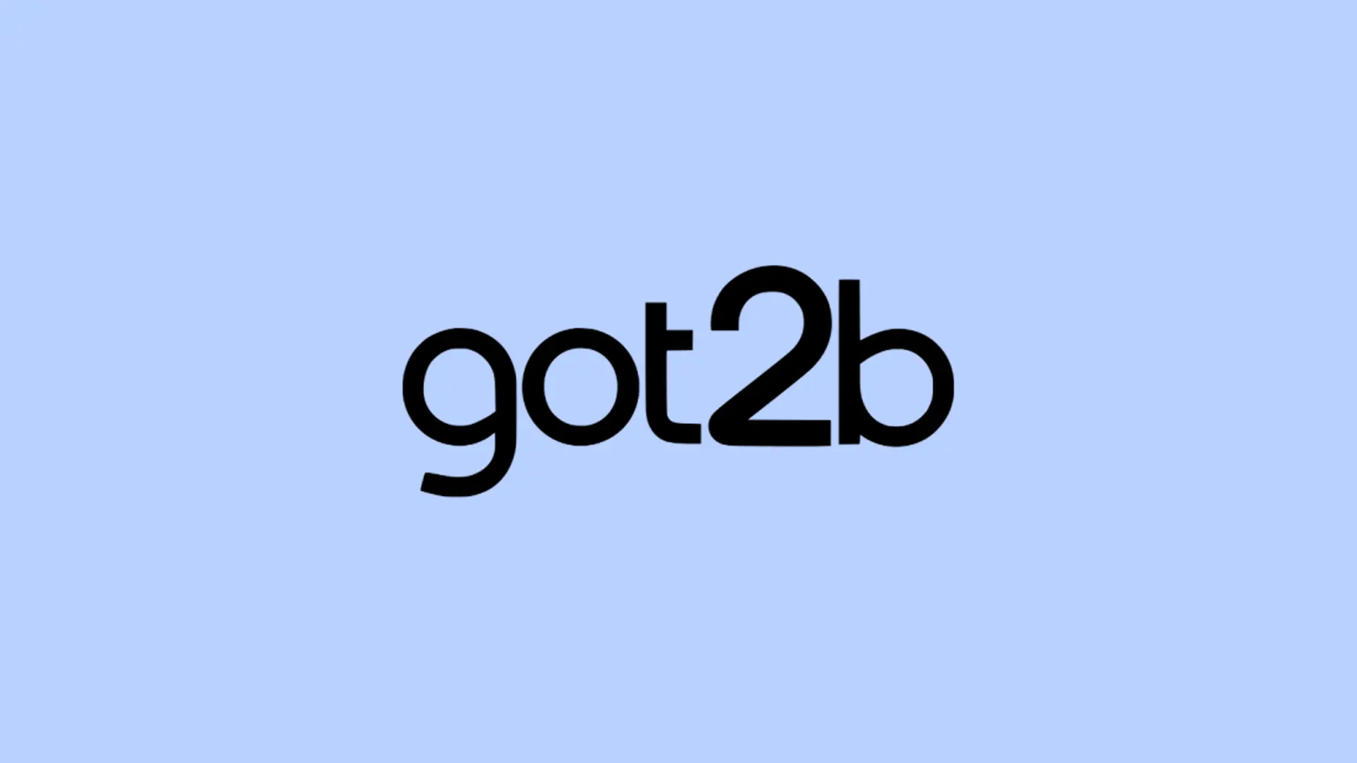 Le logo noir got2b sur un fond bleu