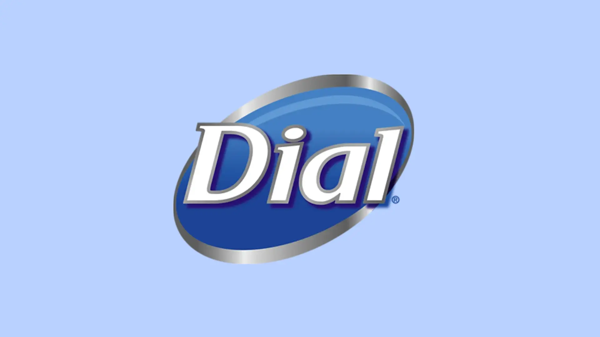 Le logo Dial bleu, blanc et argent sur un fond bleu clair.