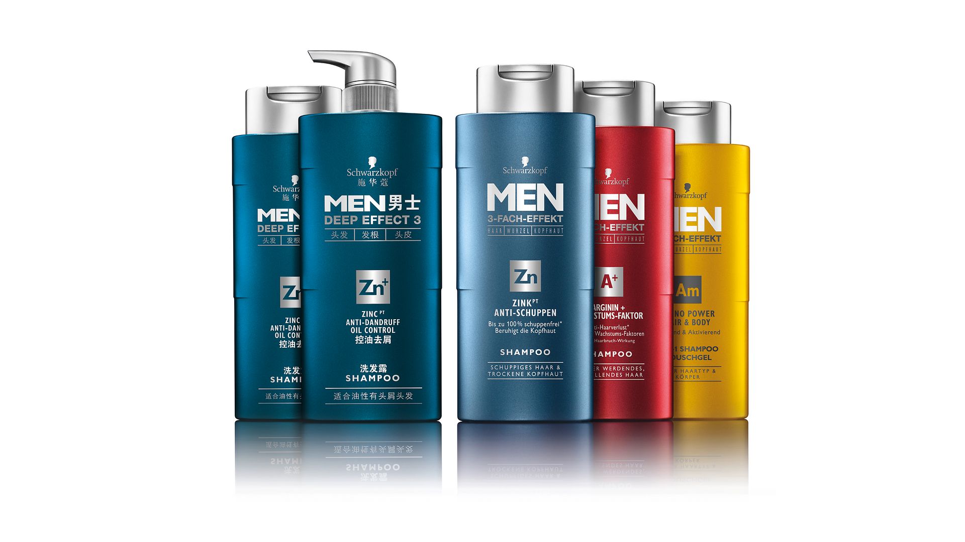 The Schwarzkopf MEN shampoo range 