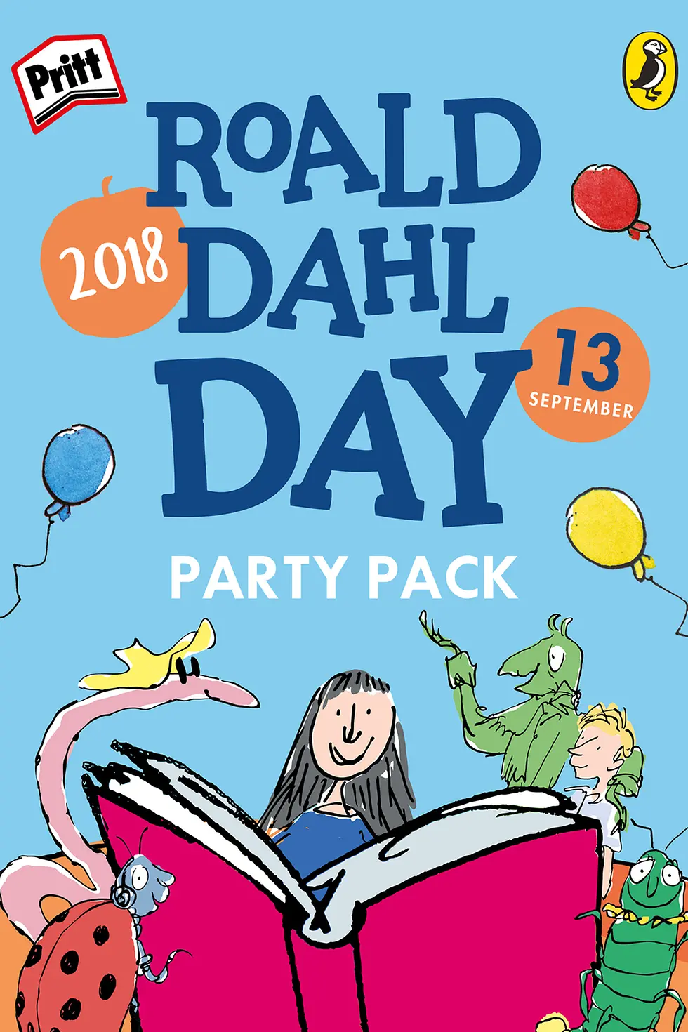 Pritt getting ready to party on Roald Dahl Day